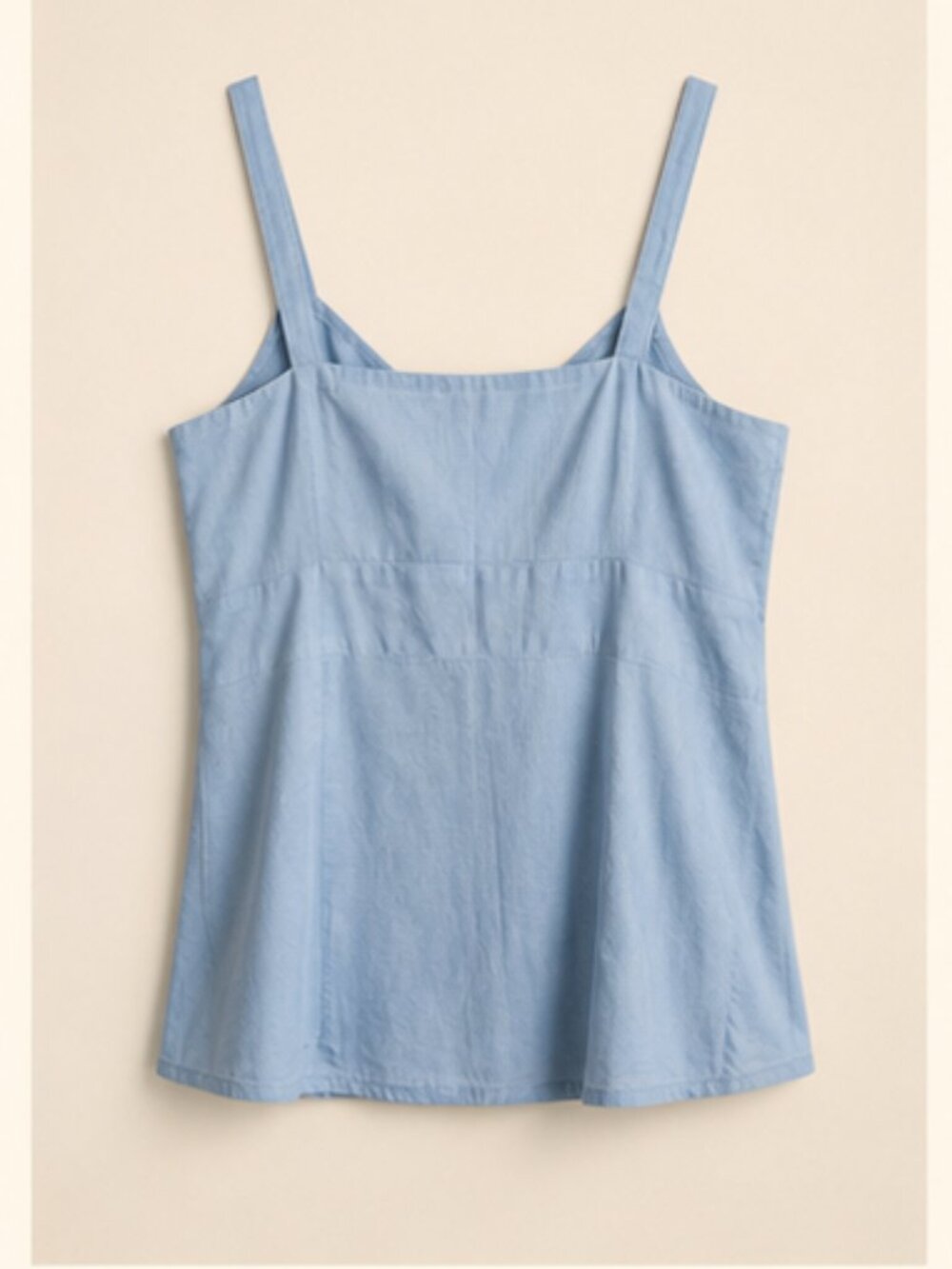 100% Cotton Minimalist Summer Ann Taylor LOFT Blue Cami Tank Top Size 6 - Picture 2 of 6